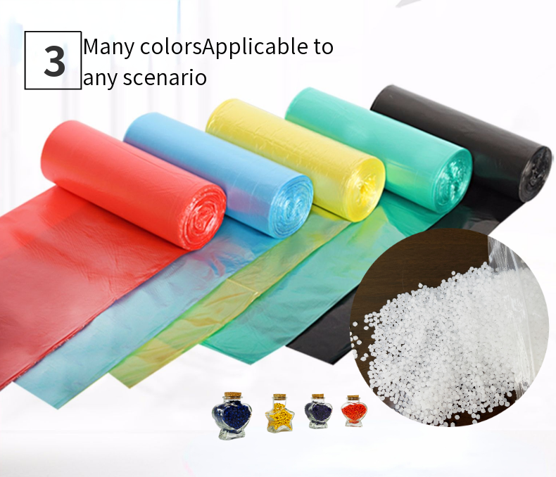 Offset Printing Surface Handling LDPE Plastic Trash Bag on Roll for Beige Garbage Can