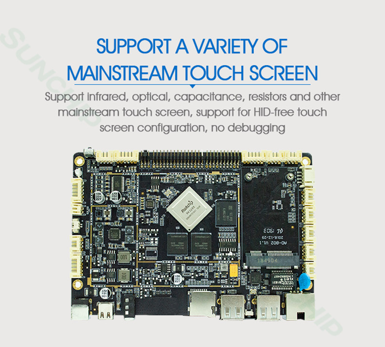 Intelligent RK3399 PCBA Circuit Board Support 4K Resolution 4GB DDR 16GB EMMC