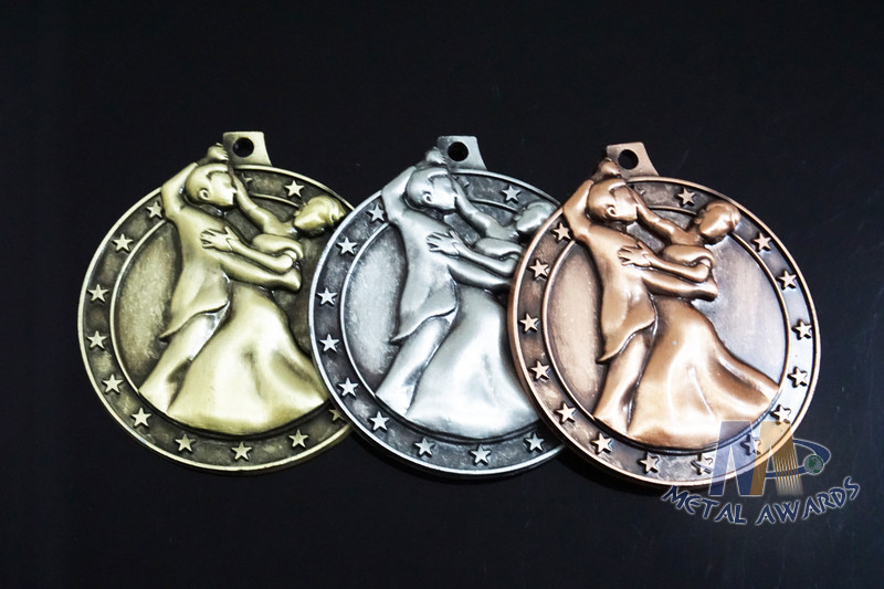 High 3D Effec Custom Engraved Sports Metal Dance Running Fencing Medals And Ribbons ,Zinc Alloy Medalloon
