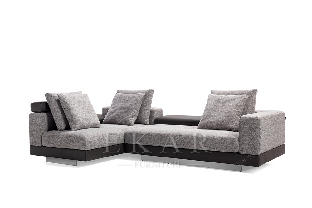 Modern Italian Sectional L Shaped Corner Fabric Couch Living Room Sofa