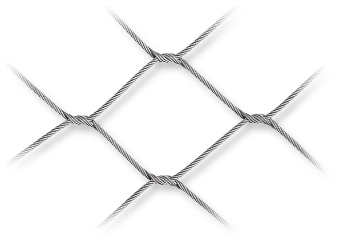 Corrosion Resistant Stainless Steel Wire Rope Fence / 80mm Woven Wire Mesh Balustrade