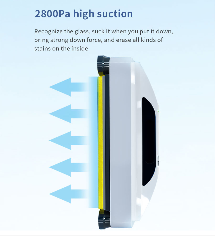 Rise Window Cleaning Robot Noise 65dB Cleaning Speed 3.5 Mins/m2 Household Vacuum US Plug