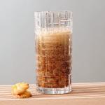 Plaid Glass Drinking Cups 340ml Lead Free 12 Ounce Crystal Tall Highball Glasses