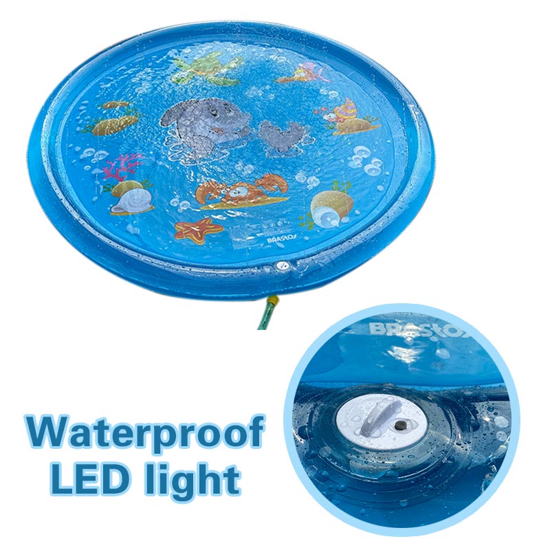 LC Upgraded Shinning Outdoor Sprinkler Pad Unisex Flash Splash Pad With LED Light