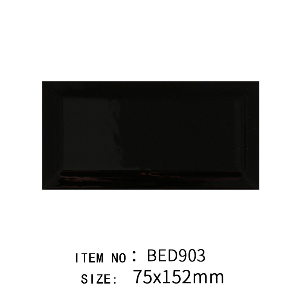 White And Black Basic Bread Tiles And Subway wall Tiles 75x152mm For Kitchen