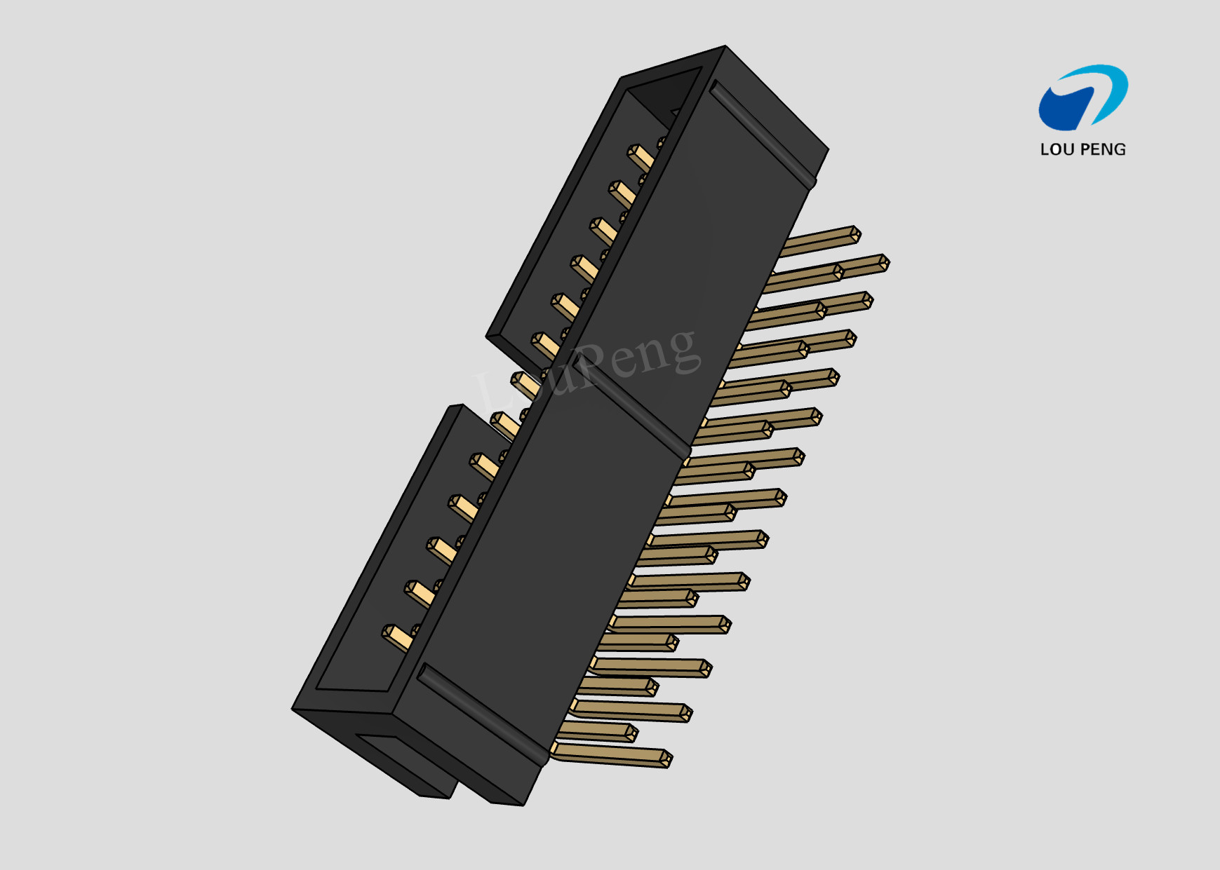 IDC Header connector, PCB Mount Receptacle, Board-to-Board, 2x13 Position, 1.27mm Pitch, Gold Flash, Right angle，DIP