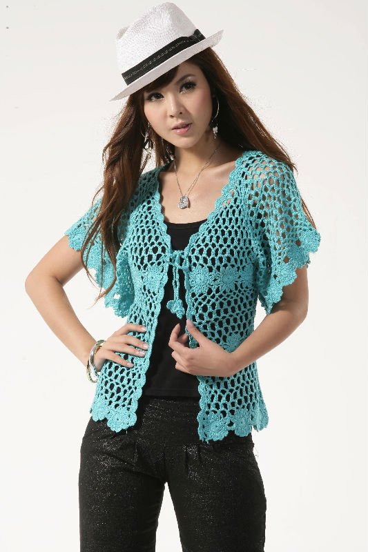 Women Fashion Crochet Shoulder Strapless Knitted Sweater Long Sleeved Embroidery Pullover Women Clothing
