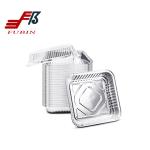 OEM Logo Silver 1320ML Square Aluminum Foil Container With Lid