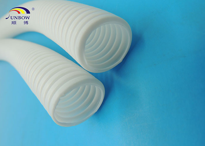Electrical Conduit PP White Corrugated Pipes 5.5mm - 48mm Inner Dia Fire Resistance