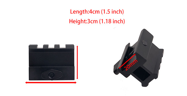 Tactical Scope 20mm Adapter Bracket Riser Mount For Rifles W / Picatinny / Weaver Rails