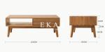 Rectangle Solid Wood Oak Nordic Design Contemporary Coffee Tea Table