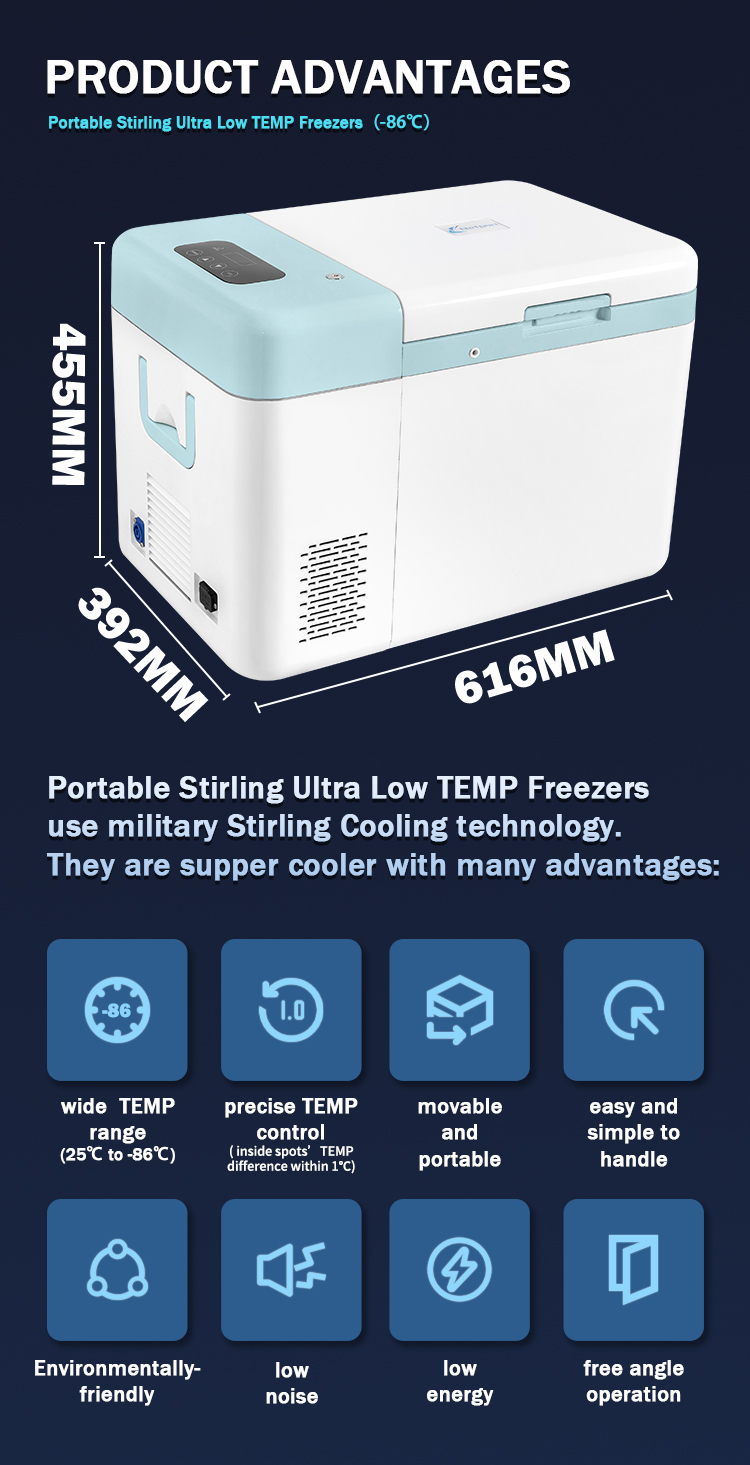 Temperature Range 25C to -86C Laboratory Freezer with Portable Design and Compressor