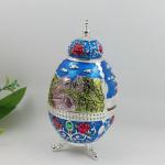 Shinny Gifts Enamel Handmade China Traditional Metal Toothpick Holder