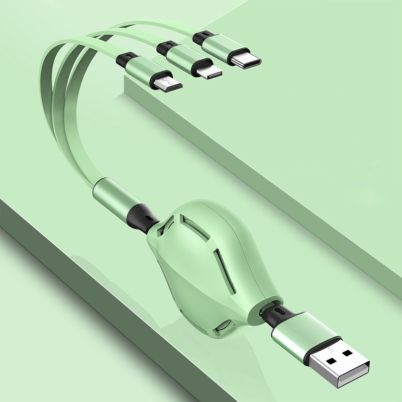 Retractable 3A Length 30cm Fast Charging USB Cables With Type C Micro