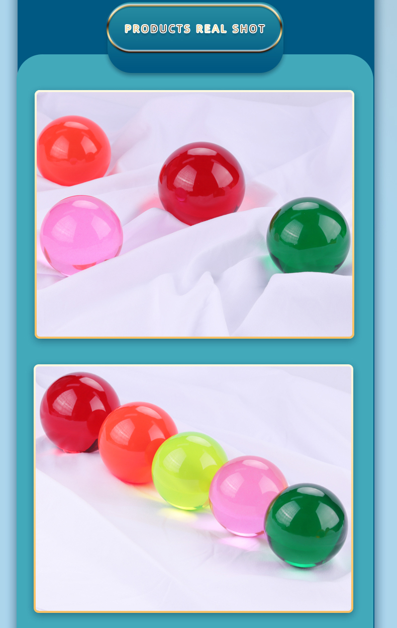40mm 50mm Transparent Juggling Balls Red Blue Acrylic Crystal Ball Bead