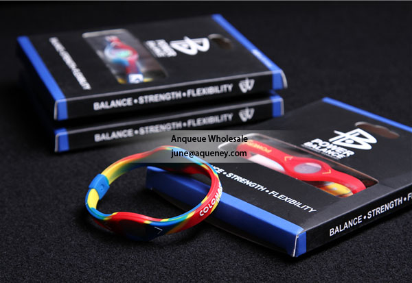 Fashion silicone energy balance strength power bracelet, Rainbow color power bracelet