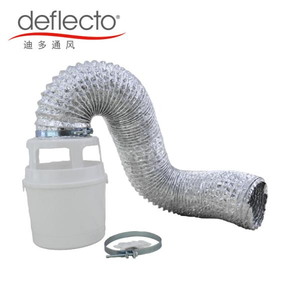 Indoor Dryer Vent Kit 4 Inch Flexible Air Duct White Lint Trap Bucket 4'' Hose