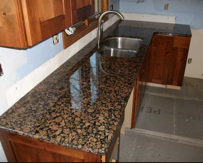 Brown Color Flamed Granite Stone Slab Good Compressive Strength