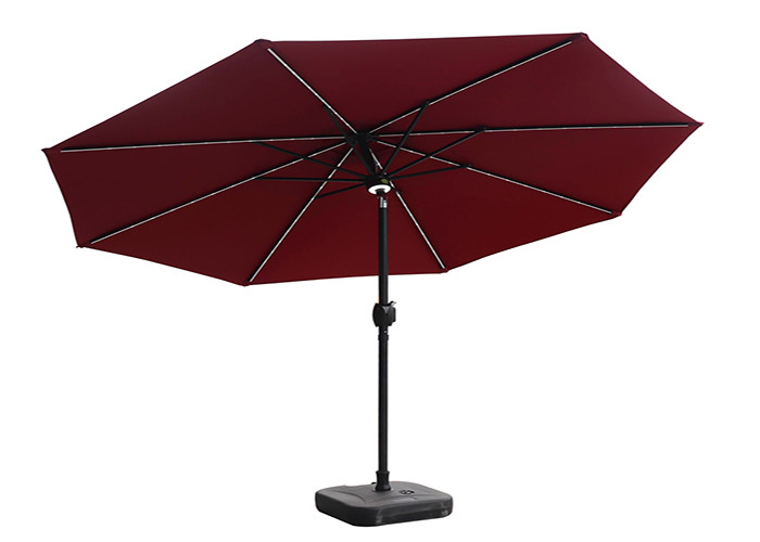 300x245cm 8 Rib Straight Pole Parasol Garden Umbrella With Bluetooth Speaker System
