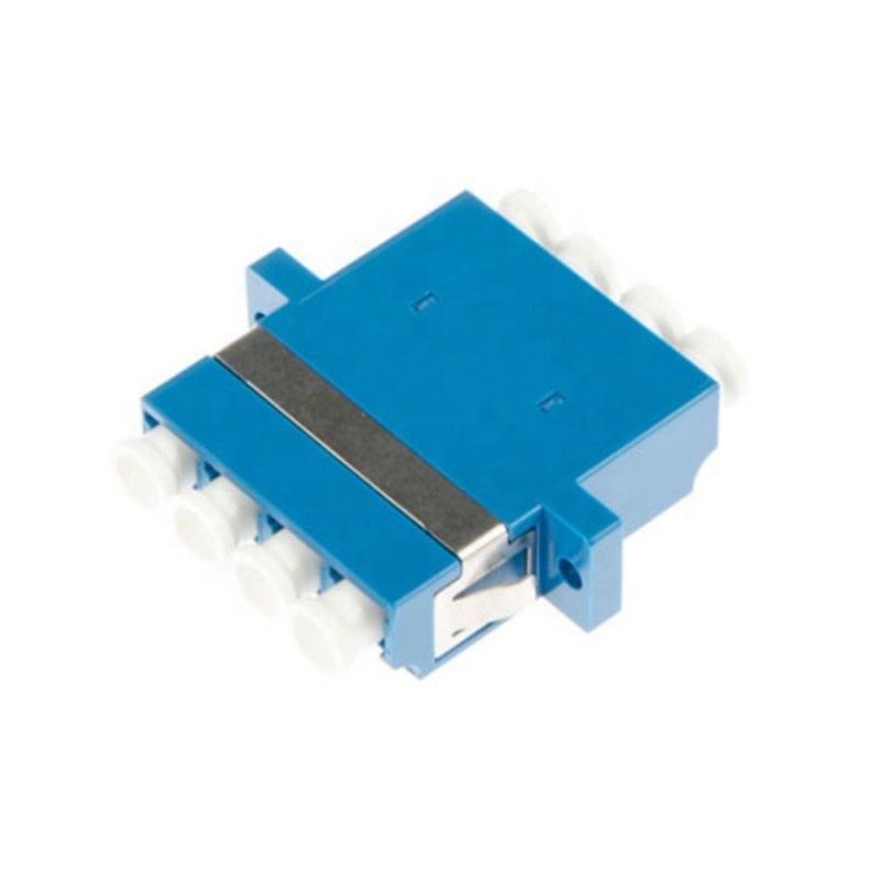 Hybrid Plastic Material LC APC/UPC Adapter for FTTH Four Duplex Fiber Optic Equipment
