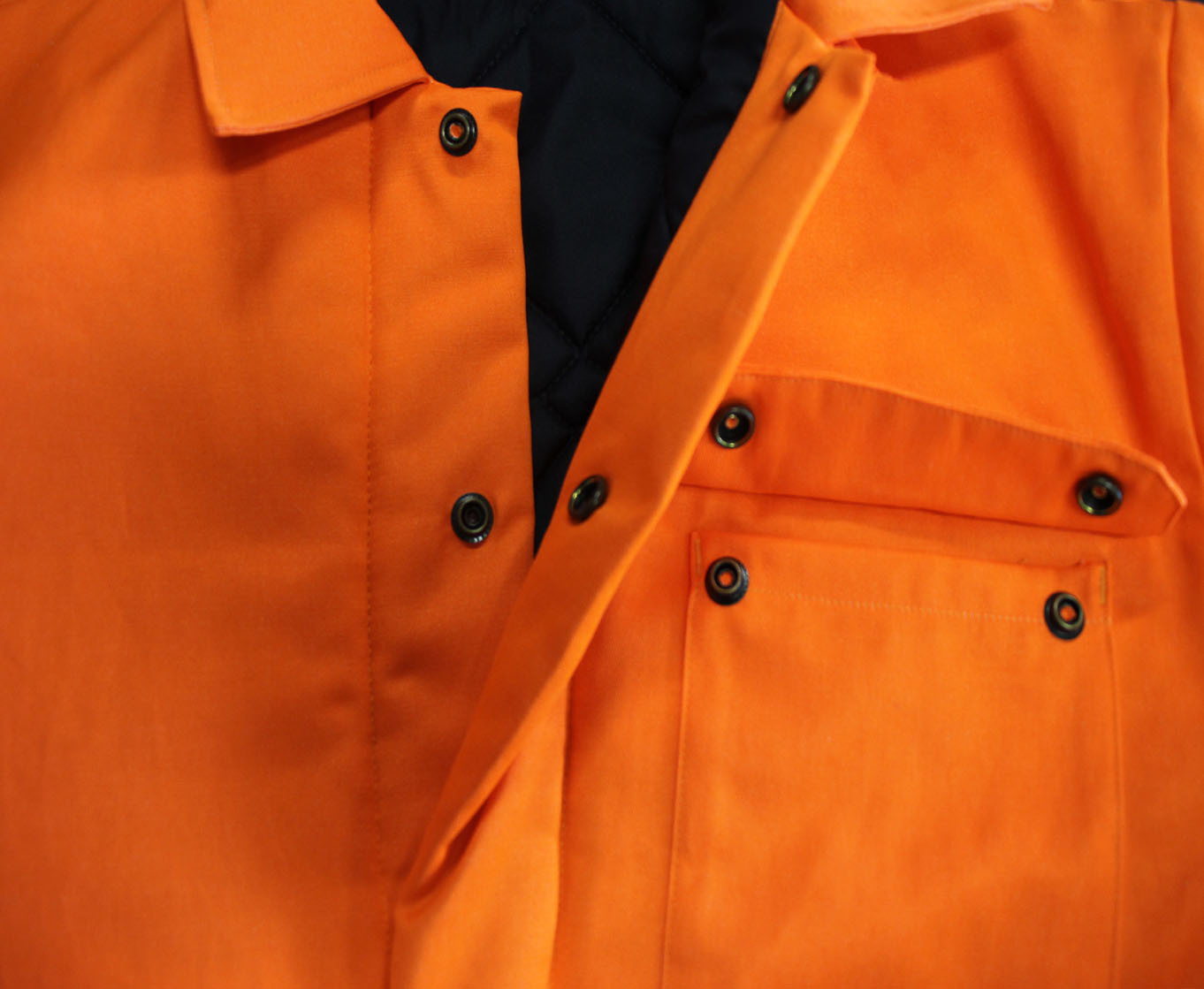 CVC 55% Cotton 45% Polyester 245 GSM Orange Reflective Jacket Three Flap Pockets