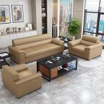 Office Reception Room Furniture Set Chinese Style Sofa and Napa Leather Coffee