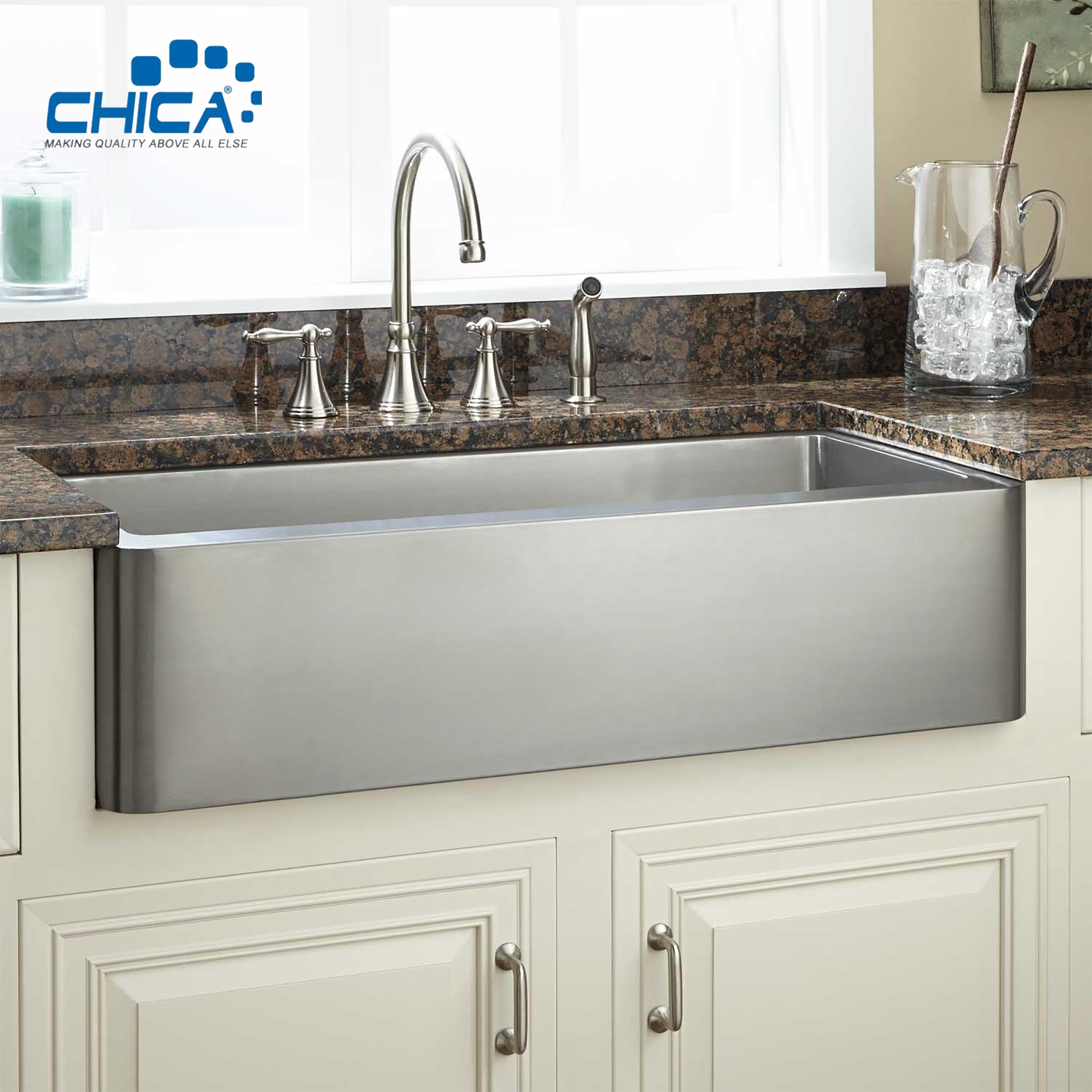 Apron Front stainless steel Single Bowl Kitchen Sinks Handmade House Kitchen Sinks