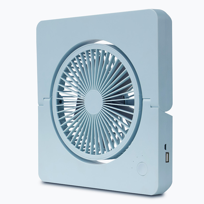 7Blades blue USB Rechargeable Mini Fan Household Ultra Quiet 230mm