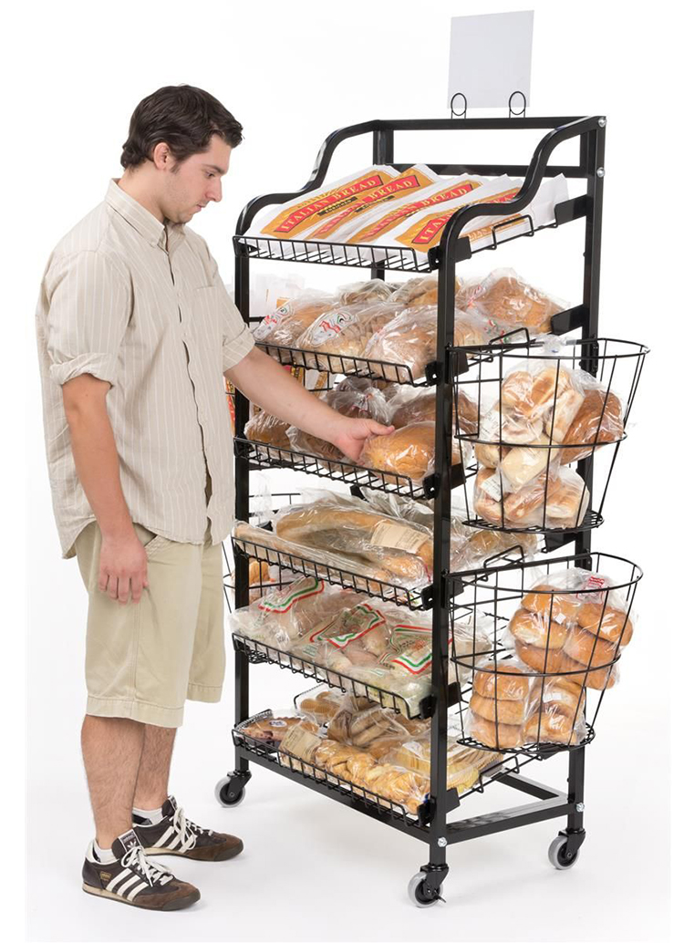 Q235 Retail Wire Display Racks Metal Free Standing Wire Display Racks With Wheels