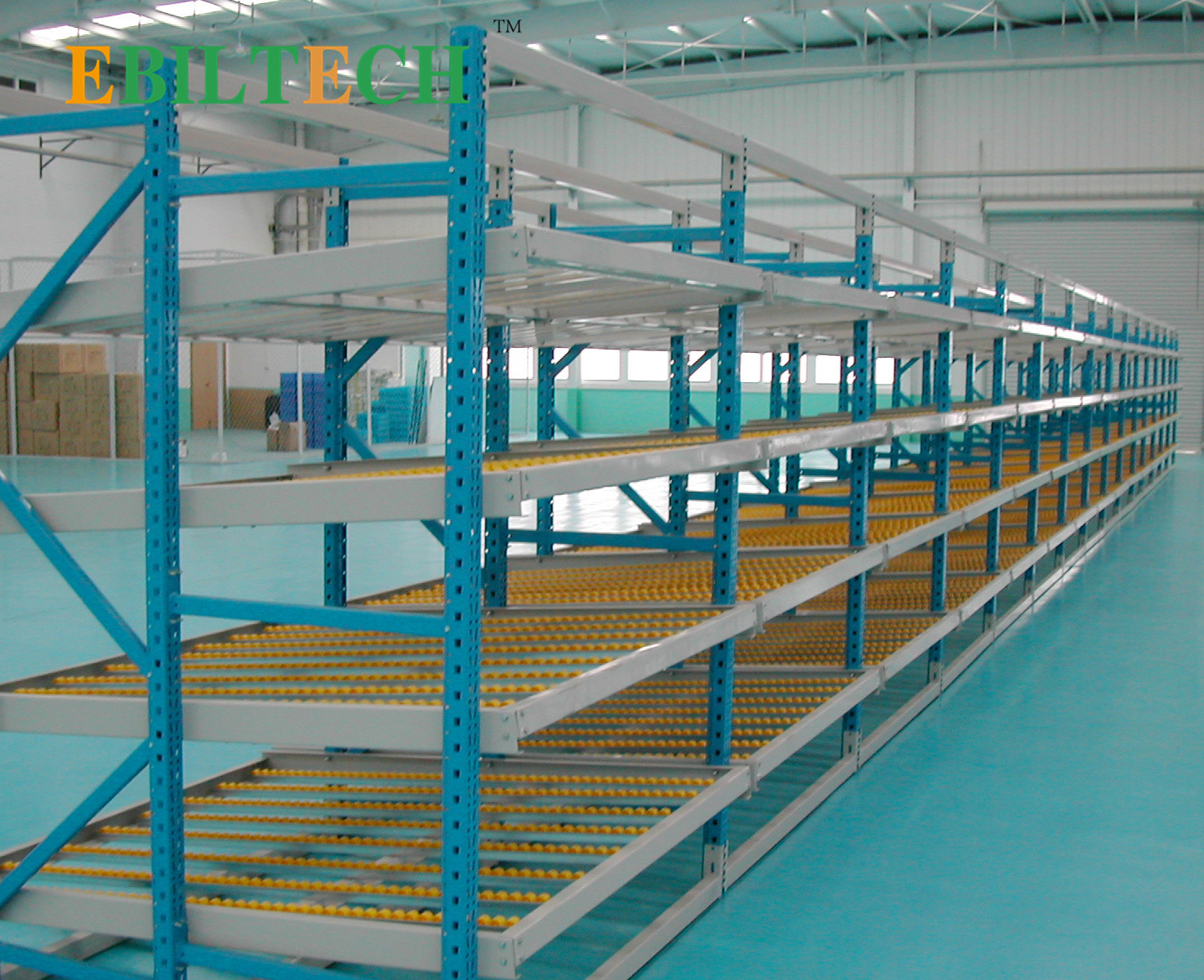 Steel Heavy Duty Gravity Rolling Carton Rack Warehouse Industrial Corrosion Protection