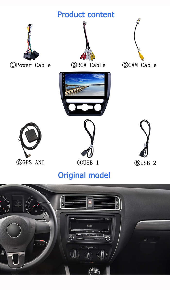 OEM Volkswagen Touch Screen Radio Android 9.0 Double Din Car Stereo