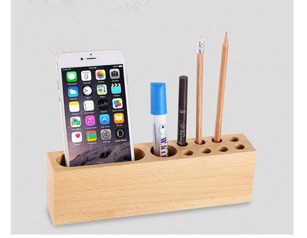 Carbonized bamboo phone stand with a Pen holder for iphoneX 6splus for samsung S6 EDGE