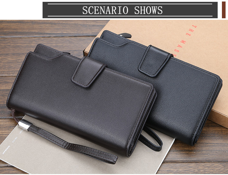 Multi Function Male Purses with Waterproof Function and VIP Card Holder in PU Leather