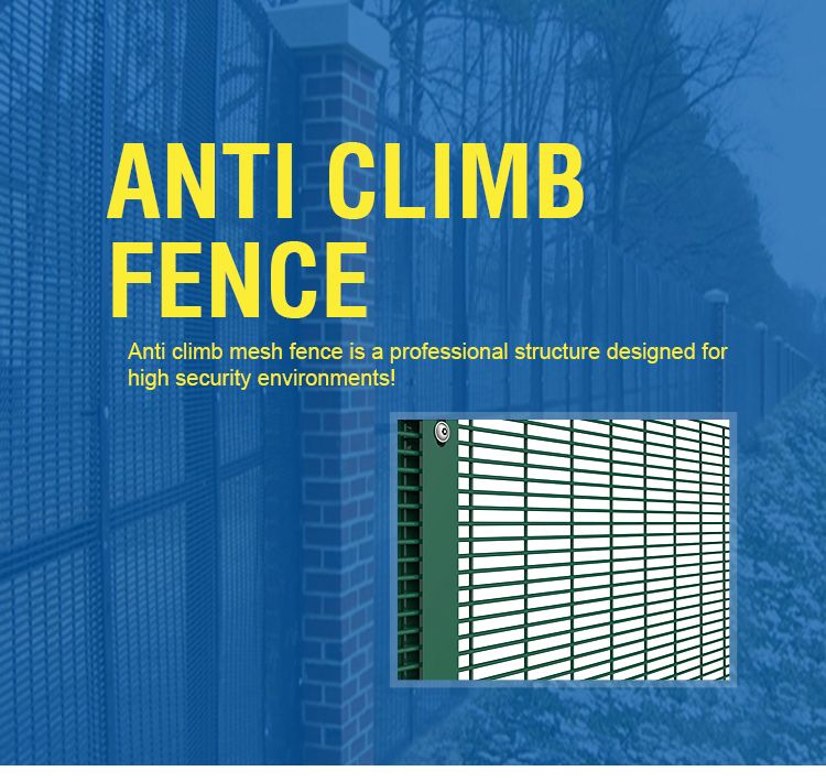 High quality Welded Mesh 358 Security Fence Anti Climb panel fence