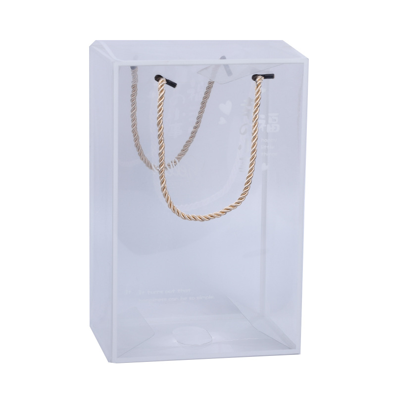 Gift Box Packaging With Handle Customizable Capacity Pvc Transparent For Industrial
