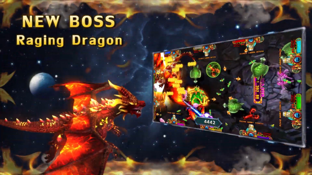 Ocean King 3 Plus Raging Fire Fish Hunter Game Machine With 4 Players Cabinet