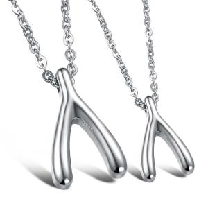 China New Fashion Tagor Jewelry 316L Stainless Steel couple Pendant Necklace TYGN049 wholesale