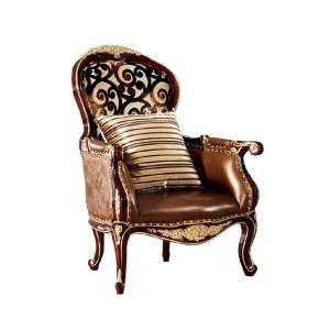 China Antique Luxury Wooden Armchair Royalty Living Room Leisure Arm Chair wholesale