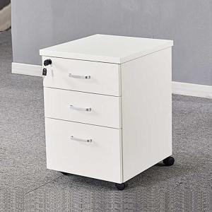 China 16 Inch Office Wooden Filing Cabinets Rolling White File Cabinet wholesale