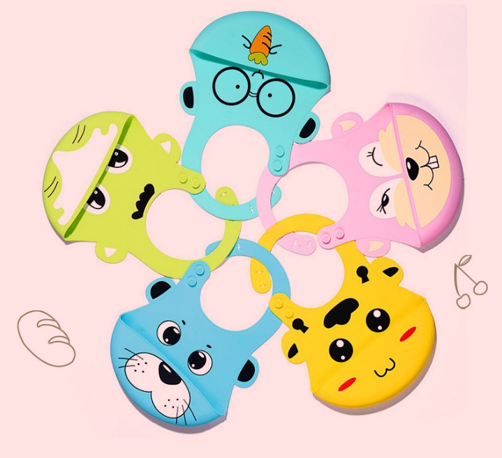 Adjustable Soft Silicone Waterproof Infant Bibs Baby Bibs For Newborns Washable