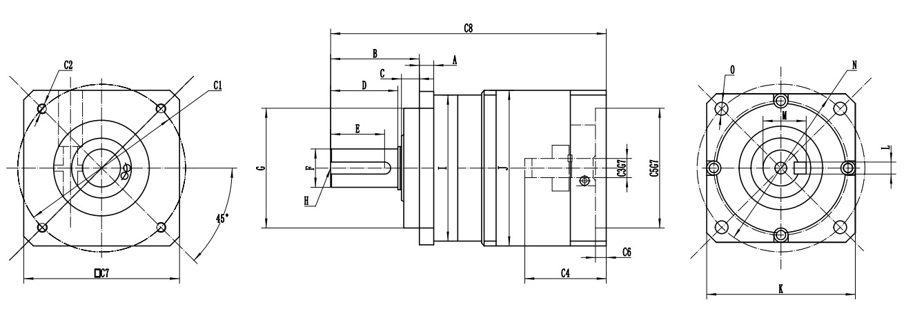 Precision High Reduction Ratio Gearbox 60mm 90mm 104mm 115mm