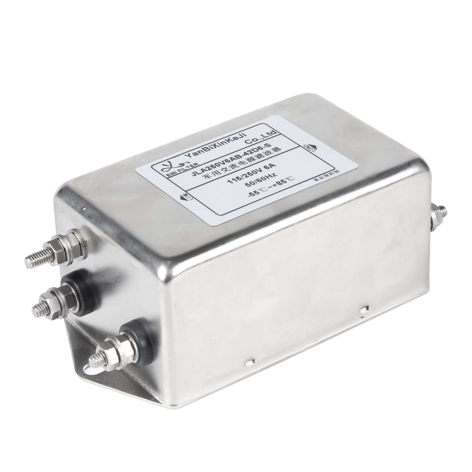 Single Phase EMI Filter RFI Noise Filter M4 Screw Output 250V Power Line Filter