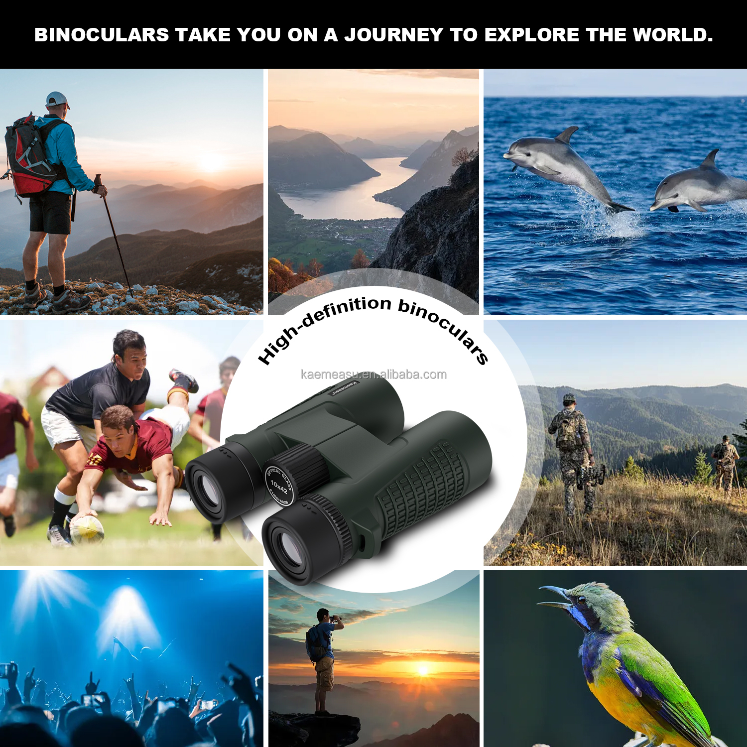 C 8X HD Monocular Telescope for Outdoor Hunting Hiking Bird Watching Sports Travel Use 8X42 Monocular