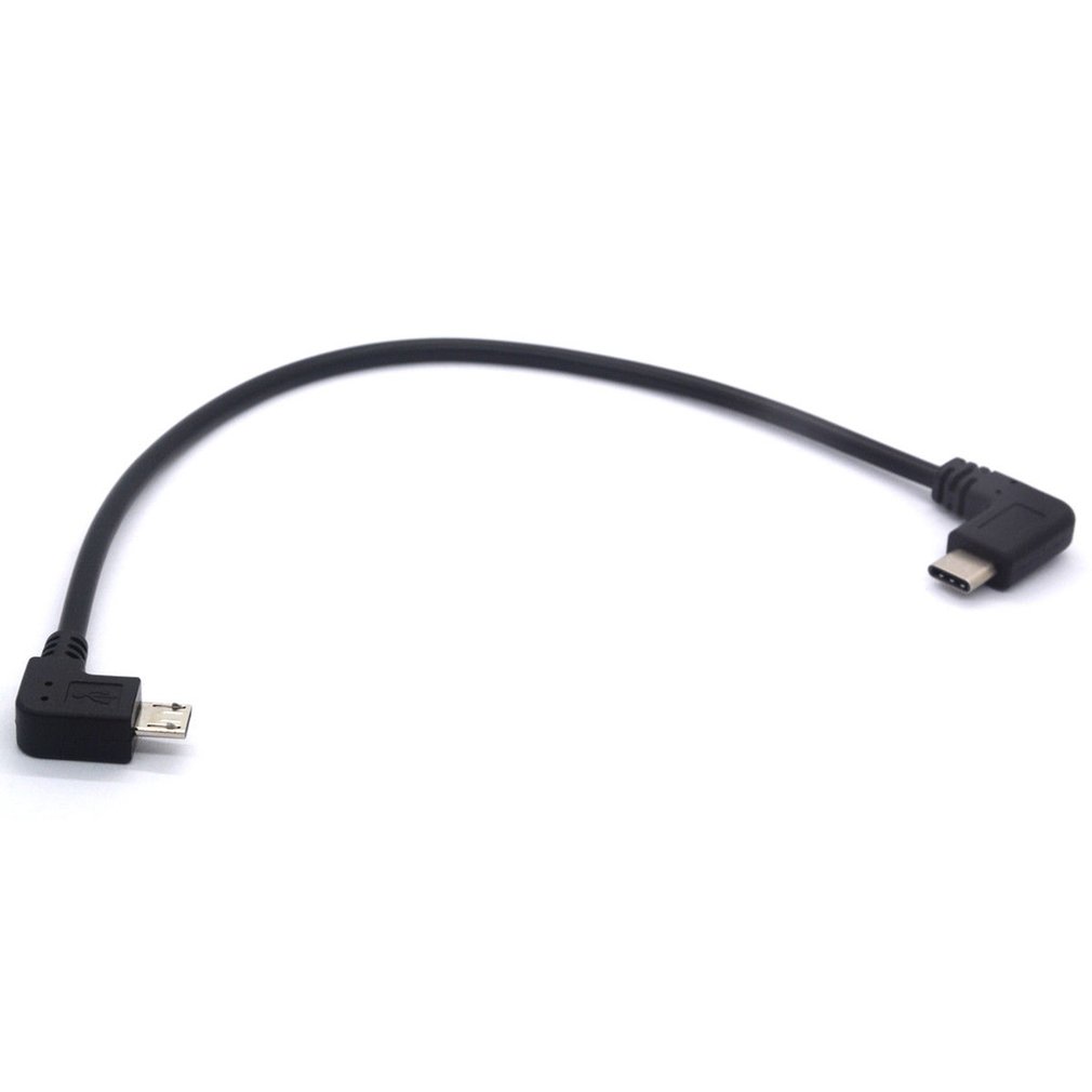 USB C To Micro B 25cm USB Data Transfer Cables 90 Degree 3mm OD 480Mbps Transfer