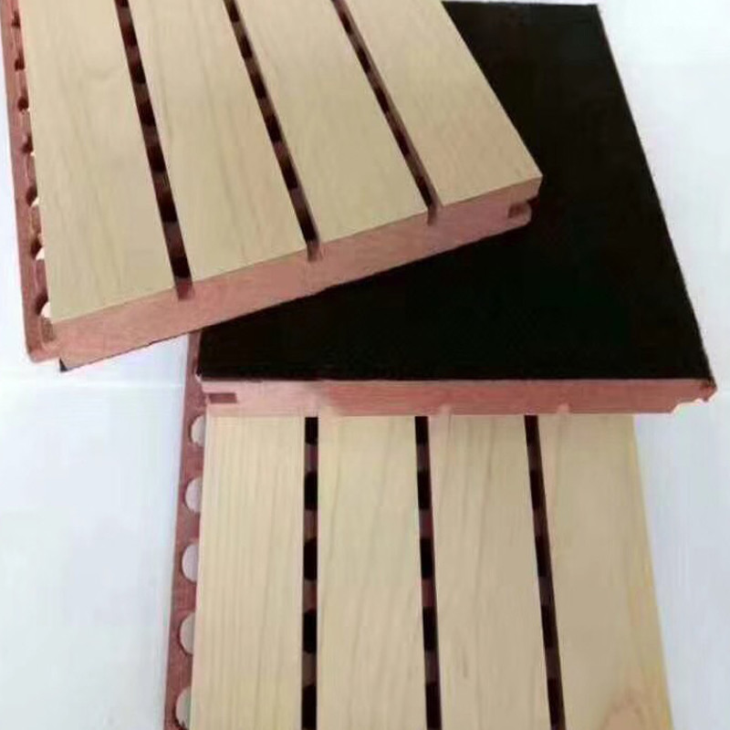 18mm Thickness Wooden Sound Absorption Wall Panel Black Felt Back Finish