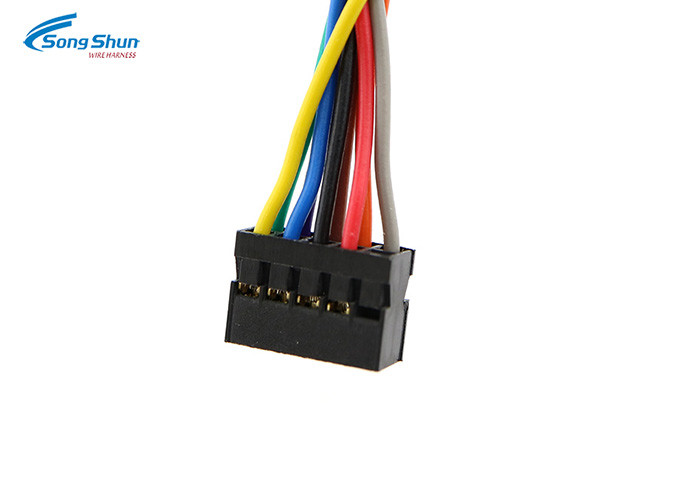 Black Cable Harness Assembly 9Pin VGA Female To Dupont 2.0mm 10Pin 24AWG
