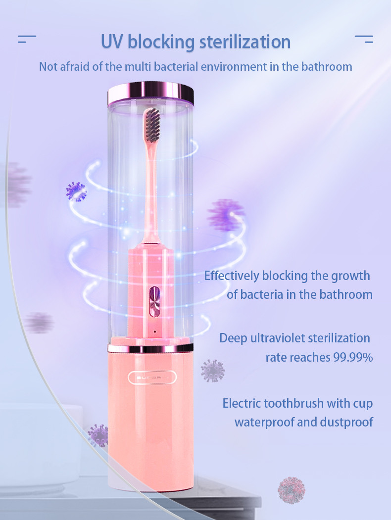 Ultraviolet Sterilization Sonic Electric Toothbrush, 41000 Vpm Soft Bristle For Adult With Uv Cleaning