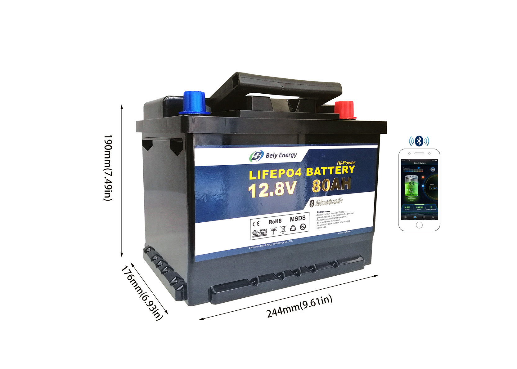 IU 1024Wh 12v 80ah Lithium Ion Battery Copper Pillar UPS LiFePo4 Battery