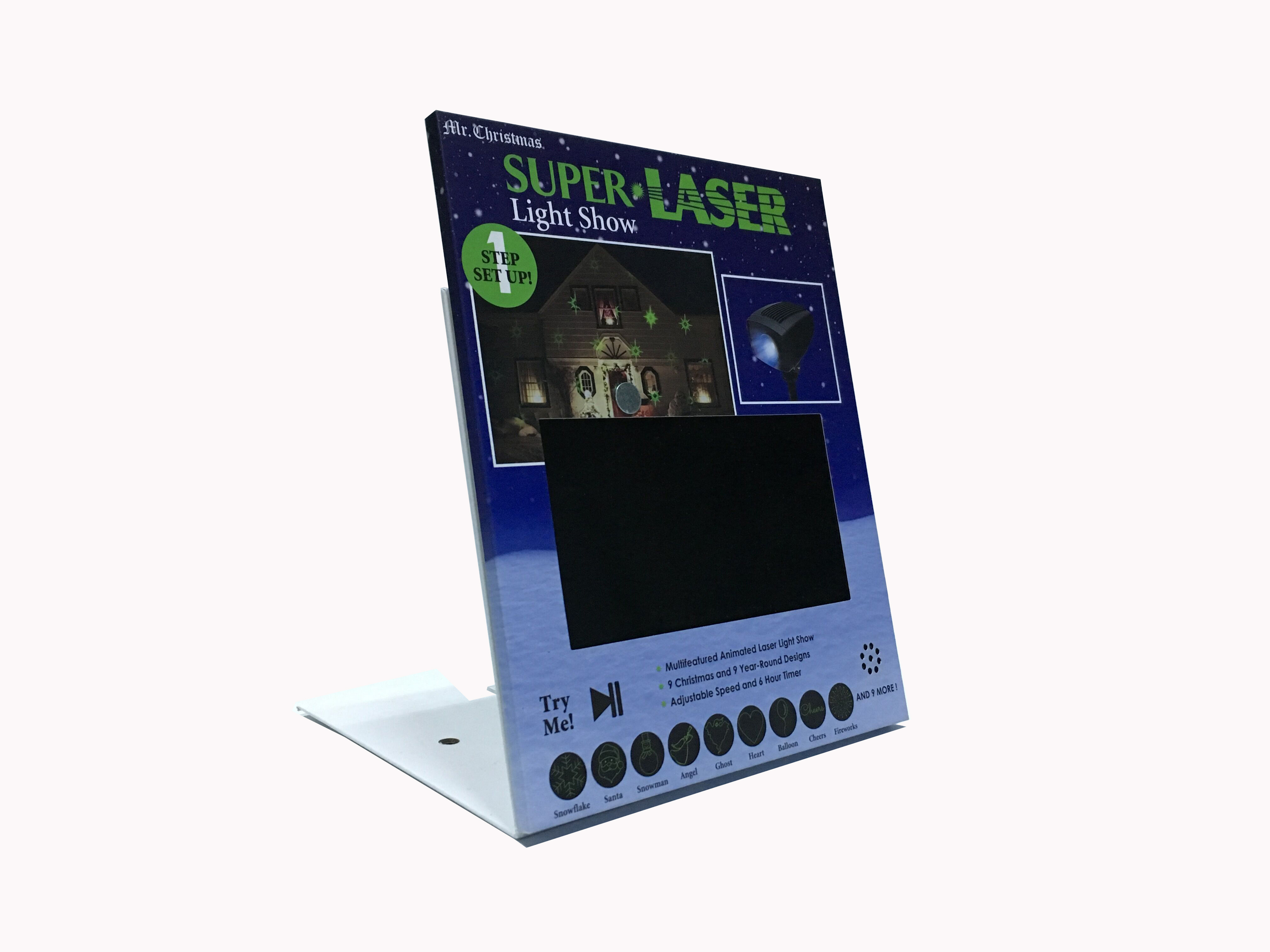 motion sensor activated video shelf talker screen with custom design for retails stores