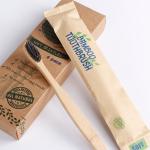 Bamboo Eco Friendly Travel Toothbrush Green Compostable wooden handle toothbrush